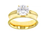 White Cubic Zirconia 18K Yellow Gold Over Sterling Silver Ring 2.97ctw