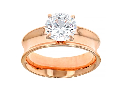 White Cubic Zirconia 18K Rose Gold Over Sterling Silver Ring 2.97ctw