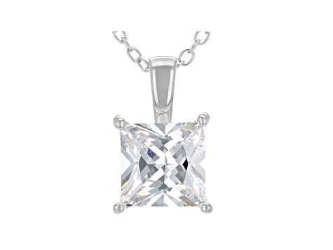 White Cubic Zirconia Rhodium Over Sterling Silver Pendant With Chain 2.70ctw