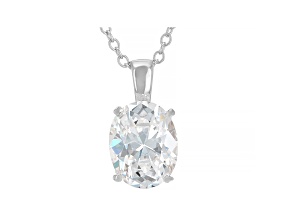 White Cubic Zirconia Rhodium Over Sterling Silver Pendant With Chain 2.88ctw
