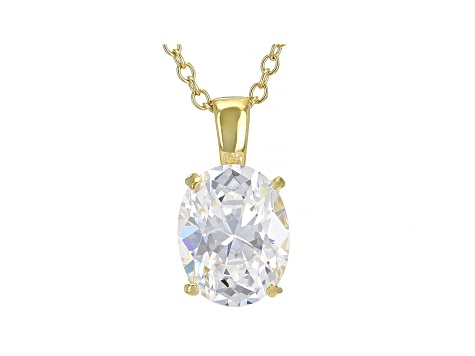 White Cubic Zirconia 18K Yellow Gold Over Sterling Silver Pendant With Chain 2.88ctw