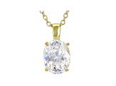 White Cubic Zirconia 18K Yellow Gold Over Sterling Silver Pendant With Chain 2.88ctw