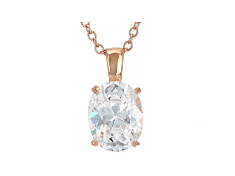 White Cubic Zirconia 18K Rose Gold Over Sterling Silver Pendant With Chain 2.88ctw