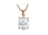 White Cubic Zirconia 18K Rose Gold Over Sterling Silver Pendant With Chain 2.88ctw