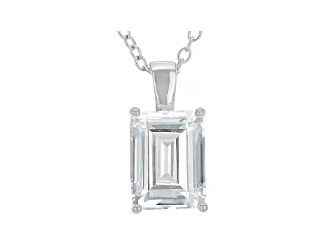 White Cubic Zirconia Rhodium Over Sterling Silver Pendant With Chain 3.16ctw