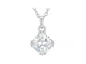 White Cubic Zirconia Rhodium Over Sterling Silver Pendant With Chain 2.76ctw
