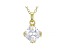 White Cubic Zirconia 18K Yellow Gold Over Sterling Silver Pendant With Chain 2.76ctw