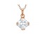 White Cubic Zirconia 18K Rose Gold Over Sterling Silver Pendant With Chain 2.76ctw