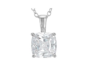 White Cubic Zirconia Rhodium Over Sterling Silver Pendant With Chain 3.15ctw
