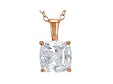 White Cubic Zirconia 18K Rose Gold Over Sterling Silver Pendant With Chain 3.15ctw