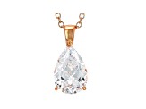 White Cubic Zirconia 18K Rose Gold Over Sterling Silver Pendant With Chain 2.97ctw