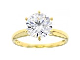 White Cubic Zirconia 18K Yellow Gold Over Sterling Silver Ring 4.18ctw