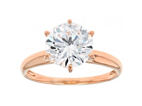 White Cubic Zirconia 18K Rose Gold Over Sterling Silver Ring 4.18ctw