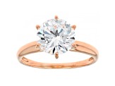 White Cubic Zirconia 18K Rose Gold Over Sterling Silver Ring 4.18ctw