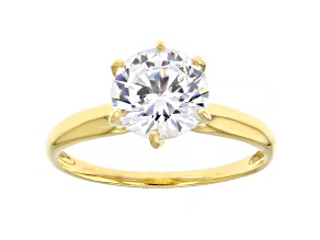 White Cubic Zirconia 18K Yellow Gold Over Sterling Silver Ring 2.97ctw