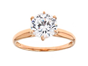 White Cubic Zirconia 18K Rose Gold Over Sterling Silver Ring 2.97ctw
