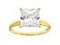 White Cubic Zirconia 18K Yellow Gold Over Sterling Silver Ring 5.49ctw