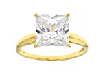 White Cubic Zirconia 18K Yellow Gold Over Sterling Silver Ring 5.49ctw