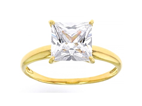 White Cubic Zirconia 18K Yellow Gold Over Sterling Silver Ring 3.51ctw