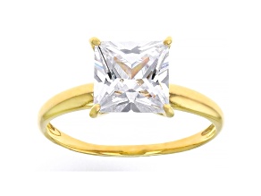 White Cubic Zirconia 18K Yellow Gold Over Sterling Silver Ring 3.51ctw