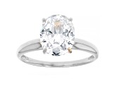 White Cubic Zirconia Rhodium Over Sterling Silver Ring 3.80ctw