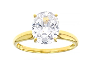 White Cubic Zirconia 18K Yellow Gold Over Sterling Silver Ring 3.80ctw