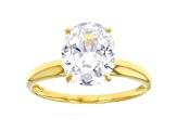 White Cubic Zirconia 18K Yellow Gold Over Sterling Silver Ring 3.80ctw