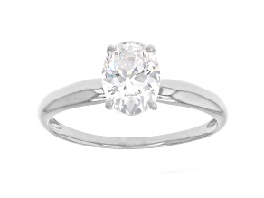 White Cubic Zirconia Rhodium Over Sterling Silver Ring 1.80ctw