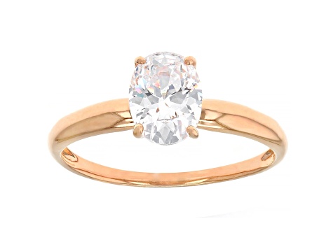 White Cubic Zirconia 18K Rose Gold Over Sterling Silver Ring 1.80ctw