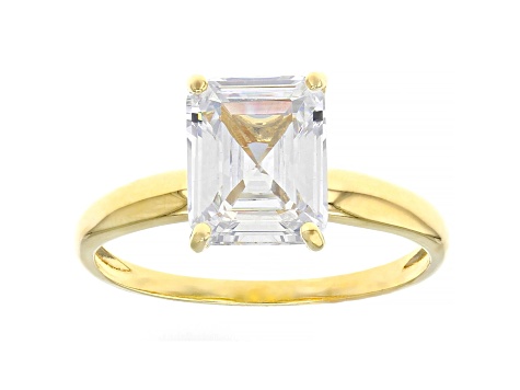 White Cubic Zirconia 18K Yellow Gold Over Sterling Silver Ring 3.51ctw