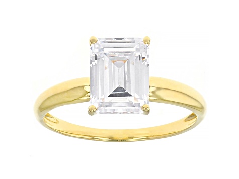 White Cubic Zirconia 18K Yellow Gold Over Sterling Silver Ring 3.16ctw