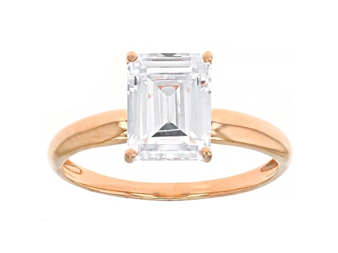 White Cubic Zirconia 18K Rose Gold Over Sterling Silver Ring 3.16ctw