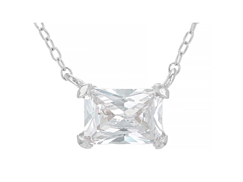 White Cubic Zirconia Rhodium Over Sterling Silver Necklace 1.48ctw