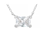 White Cubic Zirconia Rhodium Over Sterling Silver Necklace 1.48ctw