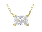 White Cubic Zirconia 18K Yellow Gold Over Sterling Silver Necklace 1.48ctw