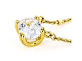 White Cubic Zirconia 18K Yellow Gold Over Sterling Silver Station Necklace 1.80ctw
