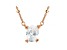 White Cubic Zirconia 18K Rose Gold Over Sterling Silver Station Necklace 1.80ctw