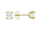 White Cubic Zirconia 18K Yellow Gold Over Sterling Silver Earrings 2.34ctw