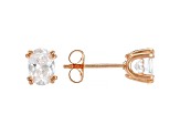 White Cubic Zirconia 18K Rose Gold Over Sterling Silver Earrings 2.34ctw