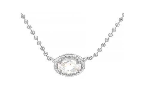 White Cubic Zirconia Rhodium Over Sterling Silver Necklace 0.32ctw
