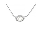 White Cubic Zirconia Rhodium Over Sterling Silver Necklace 0.32ctw