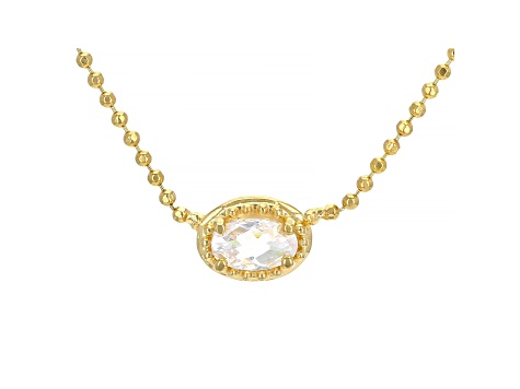 White Cubic Zirconia 18K Yellow Gold Over Sterling Silver Necklace 0.32ctw