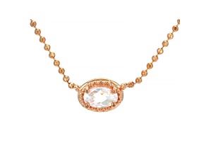 White Cubic Zirconia 18K Rose Gold Over Sterling Silver Necklace 0.32ctw