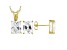 White Cubic Zirconia 18K Yellow Gold Over Sterling Silver Pendant With Chain And Earrings 10.66ctw