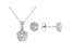 White Cubic Zirconia Rhodium Over Sterling Silver Pendant With Chain And Earrings 3.24ctw
