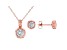 White Cubic Zirconia 18K Rose Gold Over Sterling Silver Pendant With Chain And Earrings 3.24ctw