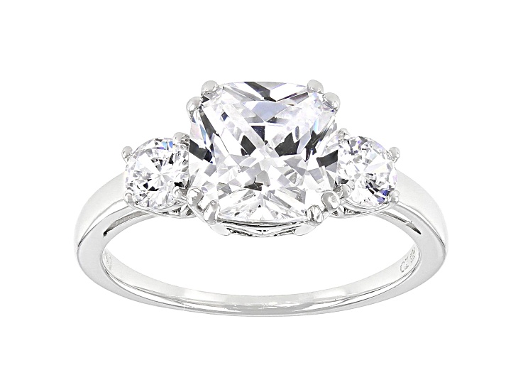 ラウンド用品・アクセサリー TH White Cubic Zirconia Platinum Over Sterling Silver Ring 4.41