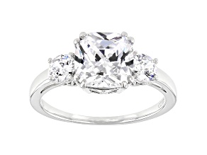 White Cubic Zirconia Platinum Over Sterling Silver Ring 4.41ctw