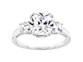 White Cubic Zirconia Platinum Over Sterling Silver Ring 4.41ctw