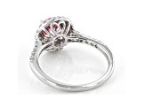 Pink And White Cubic Zirconia Platinum Over Sterling Silver Ring 2.54ctw